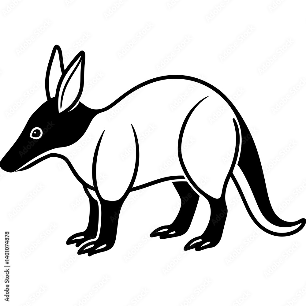 Fototapeta premium AI Generated Aardvark Vector Silhouette isolate white background