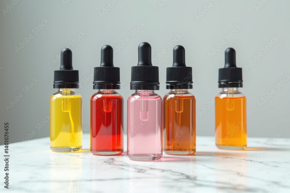 Colorful Bottles with Droppers Colorful Bottles with Droppers