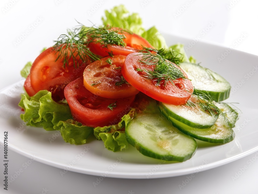 Fresh vegetable salad with tomatoes, cucumbers, and lettuce Fresh vegetable salad with tomatoes, cucumbers, and lettuce