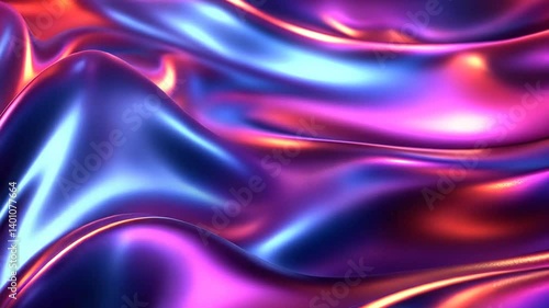 Wallpaper Mural Abstract liquid metallic background with iridescent waves and glowing highlights Torontodigital.ca