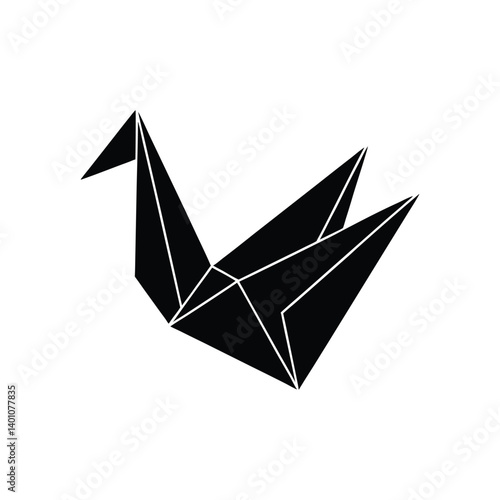 minimalist origami crane silhouette