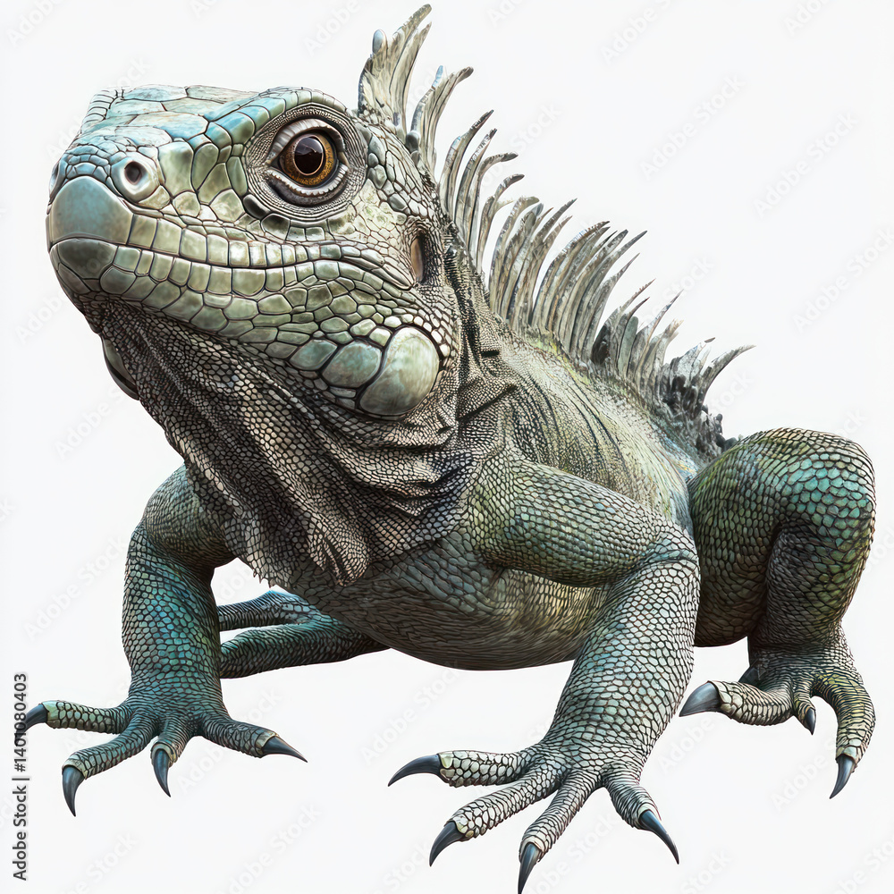 Obraz premium iguana on a white background