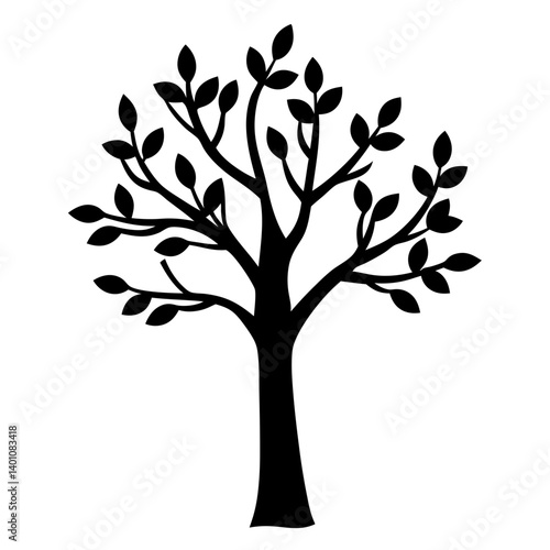 plum tree silhouettes - black plum tree, isolated transparent background