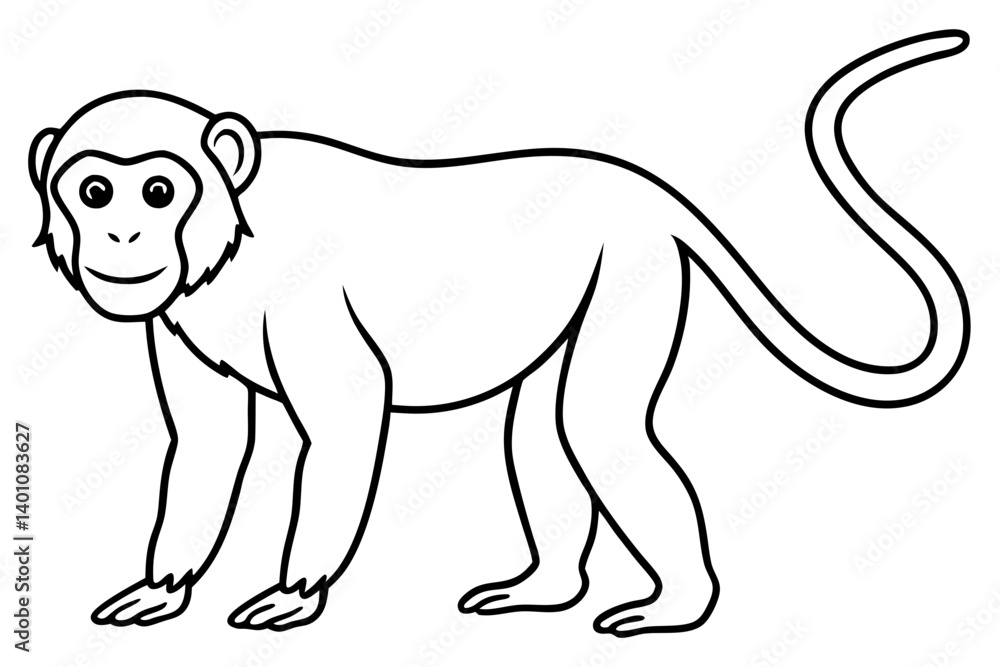 Obraz premium Stylized Proboscis Monkey Outline
