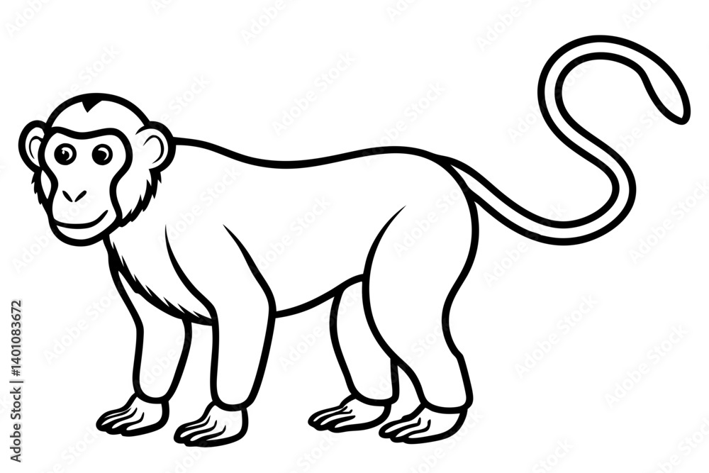 Obraz premium Stylized Proboscis Monkey Outline