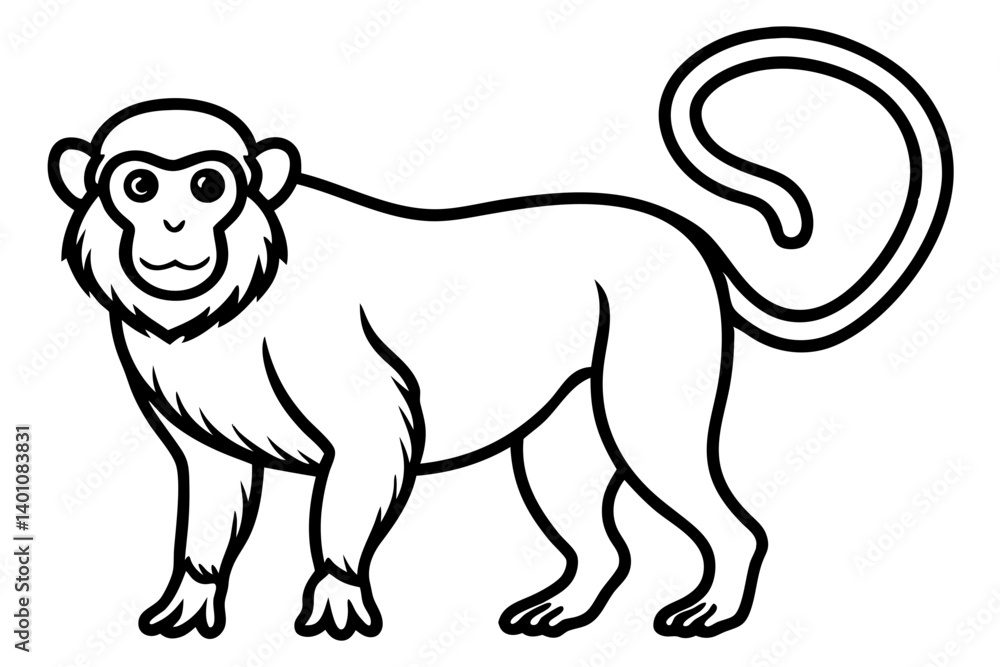 Obraz premium Stylized Proboscis Monkey Outline