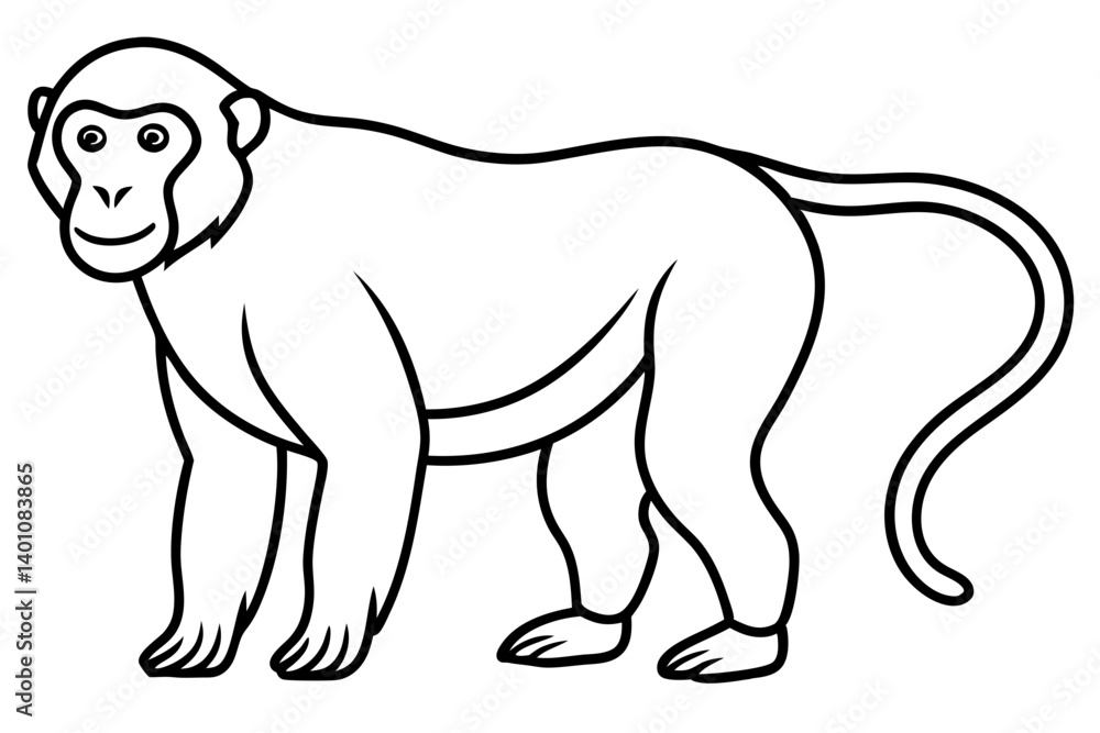 Obraz premium Stylized Proboscis Monkey Outline