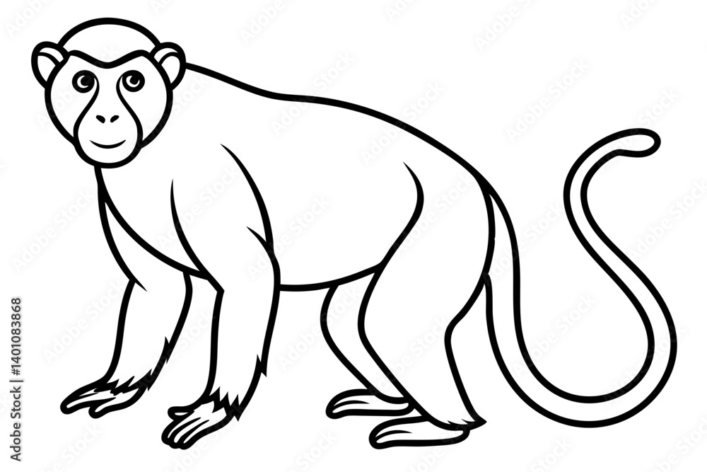 Obraz premium Stylized Proboscis Monkey Outline