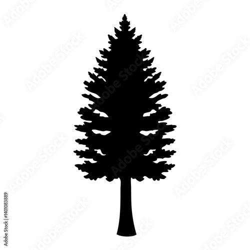 redwood tree silhouettes - black redwood tree, isolated transparent background
