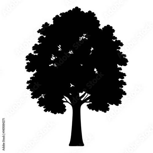 sequoia tree silhouettes - black sequoia tree, isolated transparent background