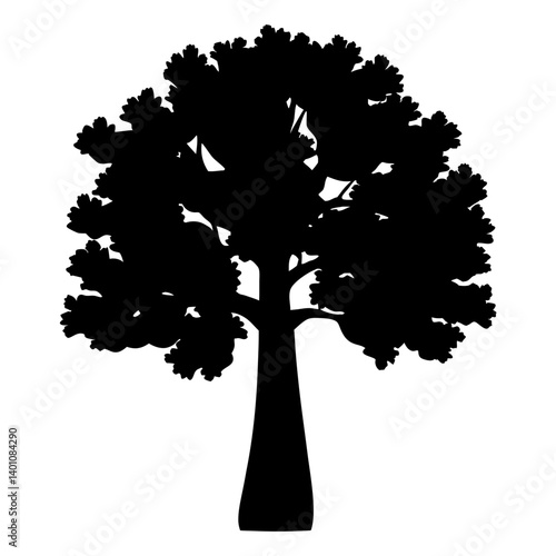 sequoia tree silhouettes - black sequoia tree, isolated transparent background
