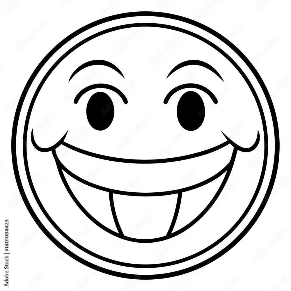 Fototapeta premium black and white cartoon emoticons expressing happiness.