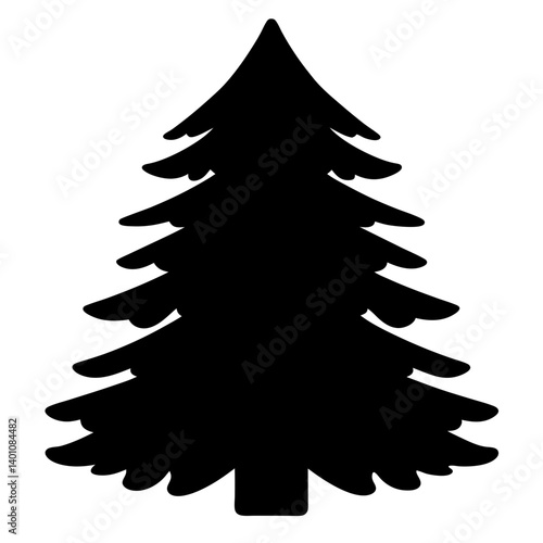 spruce tree silhouettes - black spruce tree, isolated transparent background