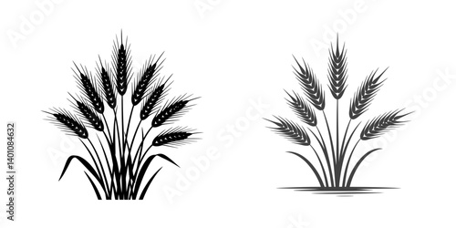 Ears of wheat, vector silhouettes, Frames of Classic Style, Wheat ears(China paper-cut patterns), Wheat ears(China paper-cut patterns), Wheat ears, Ears of wheat, vector silhouettes, silhouette ripe. 