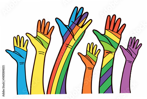 colorful hands vector