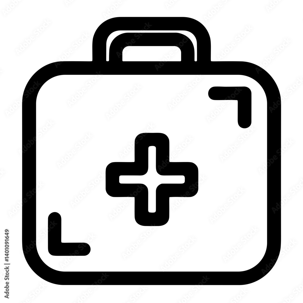 First aid kit icon representing emergency medical equipment First aid kit icon representing emergency medical equipment