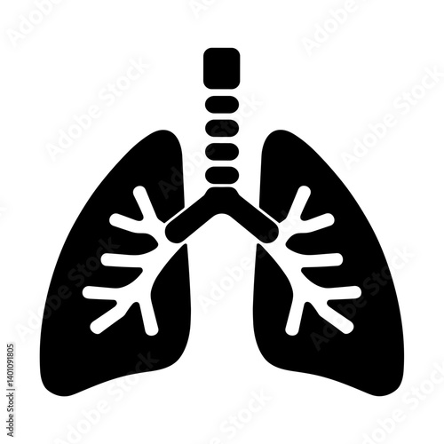 Medical lungs icon representing respiratory system and pulmonary health