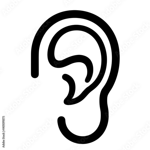 Ear icon symbolizing hearing anatomy sound and medical care