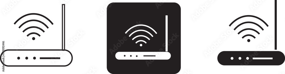 Wifi modem icon set. wifi router icon. internet of think vector illustration on white symbol, background
Wifi modem icon set. wifi router icon. internet of think vector illustration on white symbol, background