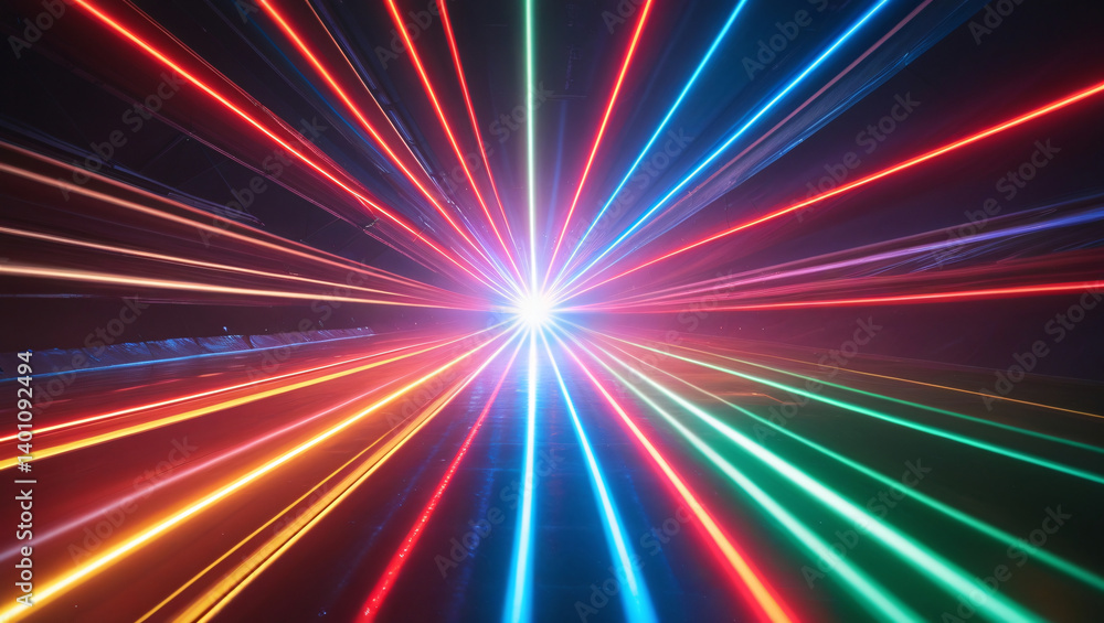 Neon light lines motion background Neon light lines motion background
