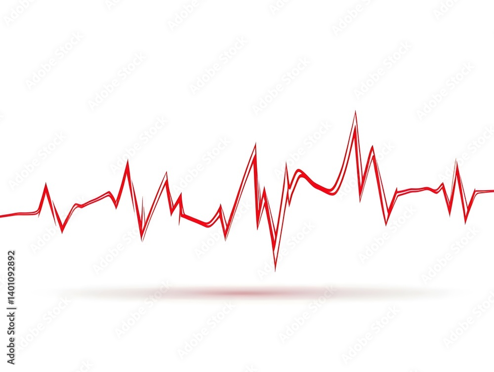 representing the shape of heartbeat lines on a white background. The heartbeat is represented by one continuous and straight line that curves upwards at its upper end representing the shape of heartbeat lines on a white background. The heartbeat is represented by one continuous and straight line that curves upwards at its upper end