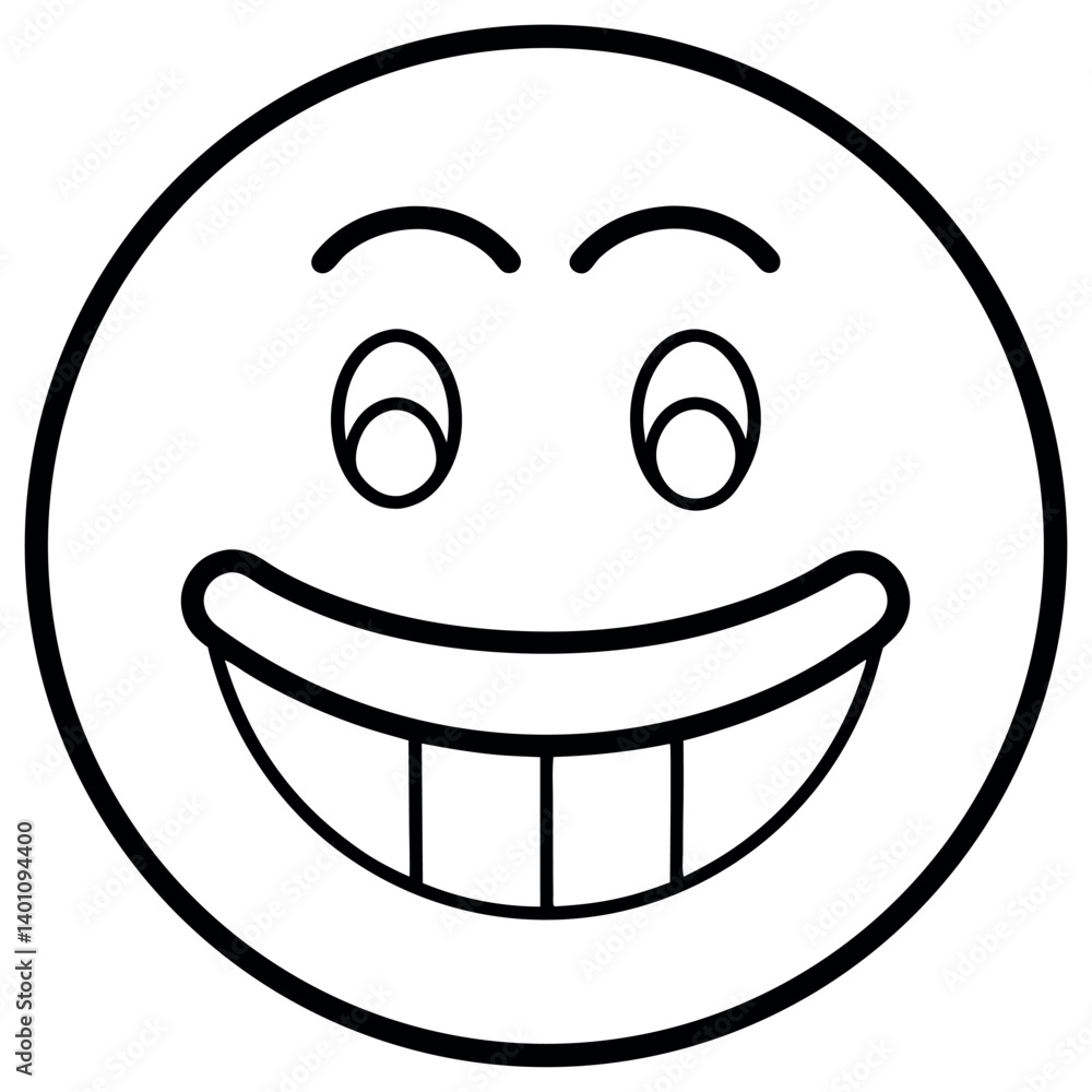 Fototapeta premium black and white cartoon smiley faces