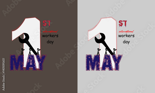 workers day happy may day vector banner design