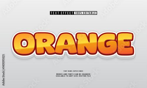 Fresh orange fruit text effect, editable and fun style.