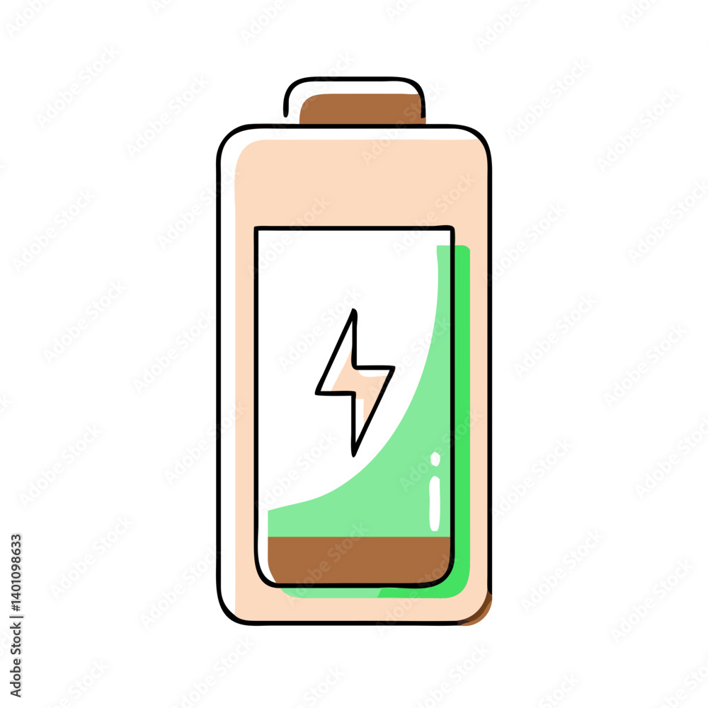 Battery Icon Illustrating Charge Level in Bright Colors Battery Icon Illustrating Charge Level in Bright Colors