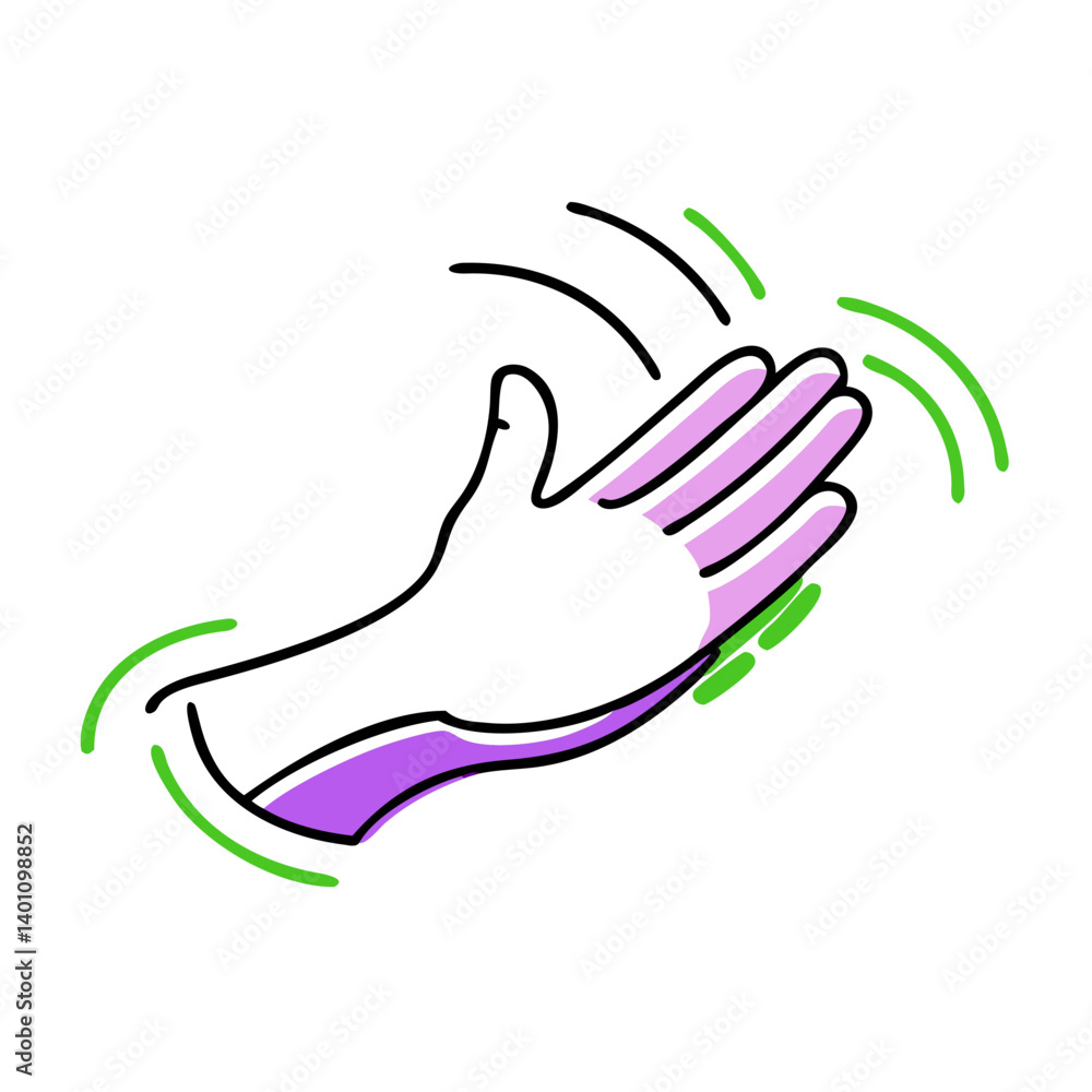 Hand waving in motion with colorful abstract lines Hand waving in motion with colorful abstract lines