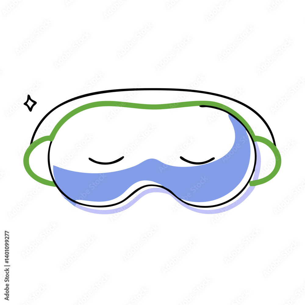 Sleep Mask with Relaxed Expression on Clean Background Sleep Mask with Relaxed Expression on Clean Background