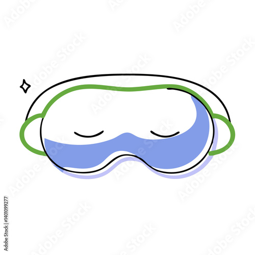 Sleep Mask with Relaxed Expression on Clean Background  