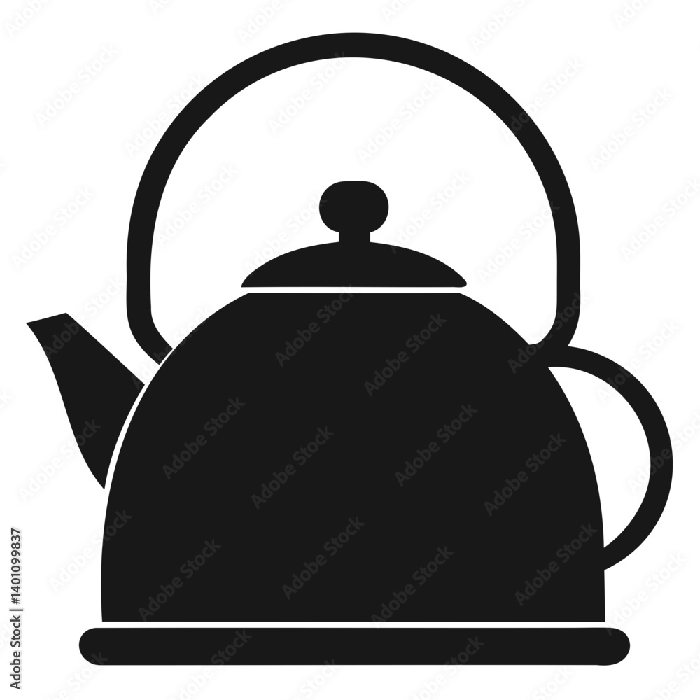 Obraz premium Kettle Silhouette Vector Illustration High-Quality Design Isolated on Transparent Background