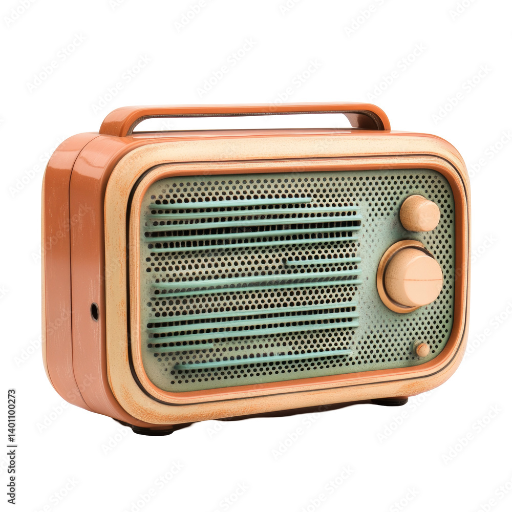 Retro Bluetooth Speaker on transparent background Retro Bluetooth Speaker on transparent background