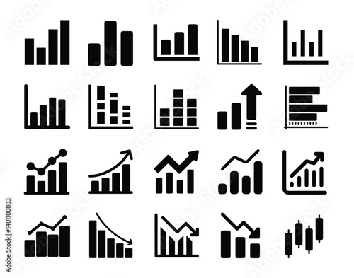 Bar Chart Icon,Minimalist Vector Pack: Sleek Bar Chart Icon – Perfect for Data Visualization and Business Design Projects