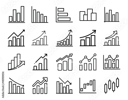 Bar Chart Icon,Minimalist Vector Pack: Sleek Bar Chart Icon – Perfect for Data Visualization and Business Design Projects