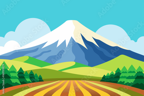 summer landscape with mountains