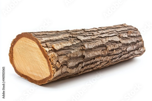 Drift wood isolated on white background with natural texture and weathered appearance
