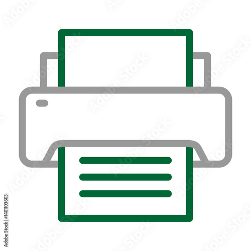 Print Vector Line Dark Green Grey Icon Design