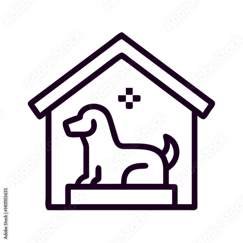 Pet Friendly Hotel with Dog Symbol Icon Design