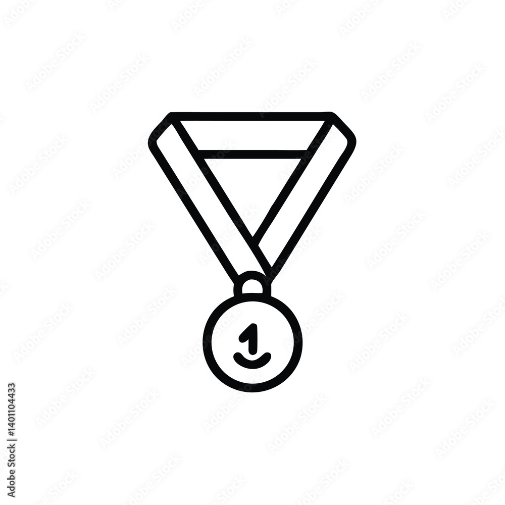 First Place Medal Icon Design With Simple Style And Number One Achievement Symbol Illustration First Place Medal Icon Design With Simple Style And Number One Achievement Symbol Illustration