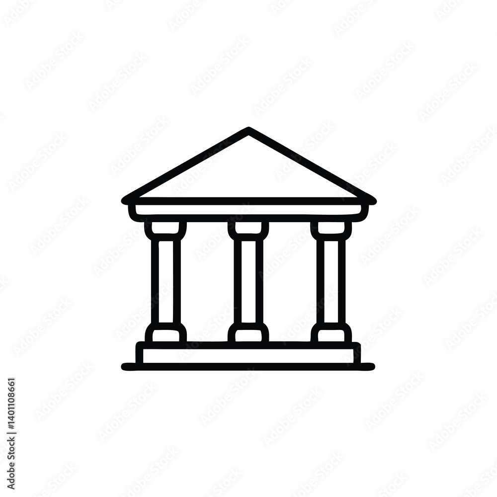 Simple Bank Building Icon Design For Financial Institutions And Legal Services Symbolizing Trust And Stability Simple Bank Building Icon Design For Financial Institutions And Legal Services Symbolizing Trust And Stability