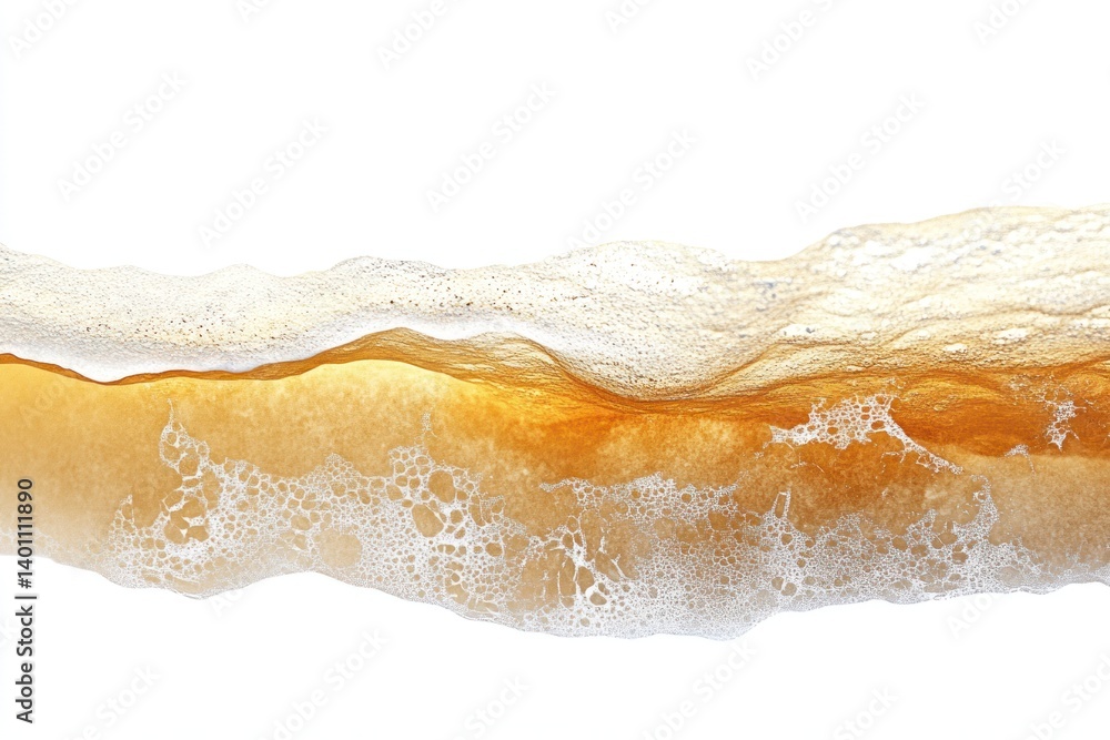 A beach scene with golden sand and gentle waves, isolated on a white background to showcase natural beauty.