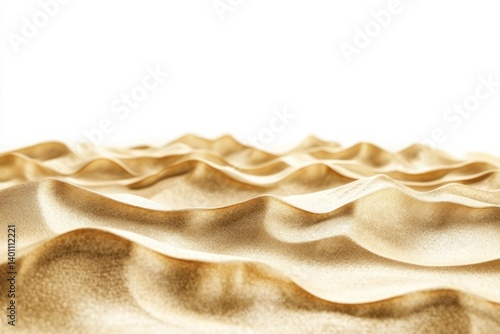 Obraz na płótnie A beach scene with golden sand and gentle waves, isolated on a white background to showcase natural beauty. w salonie