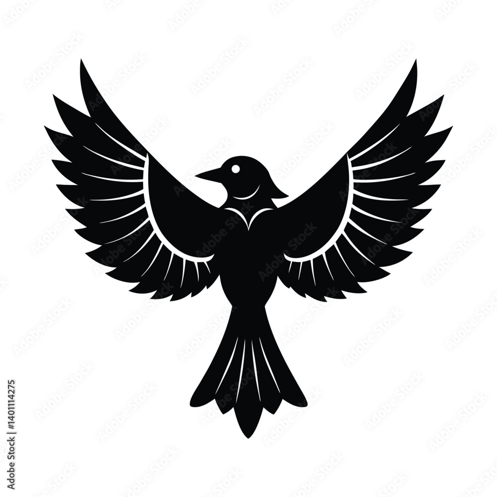 Fototapeta premium bluejay vector silhouette with wings spread