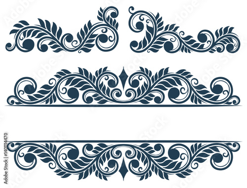Vector floral frame ornament vintage decoration 
