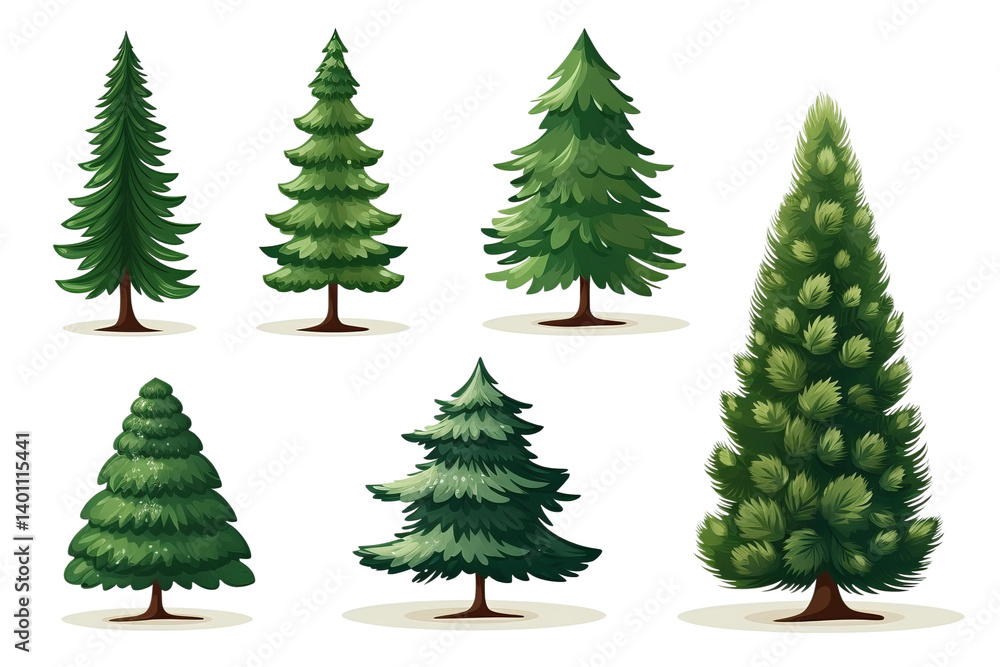 Obraz premium pine tree isolated on white 