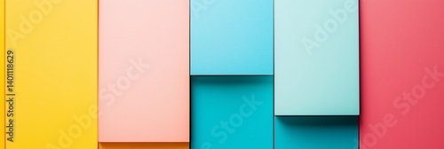 Obraz na płótnie A collection of abstract geometric panels with vibrant colors, showcasing a modern artistic style. w salonie
