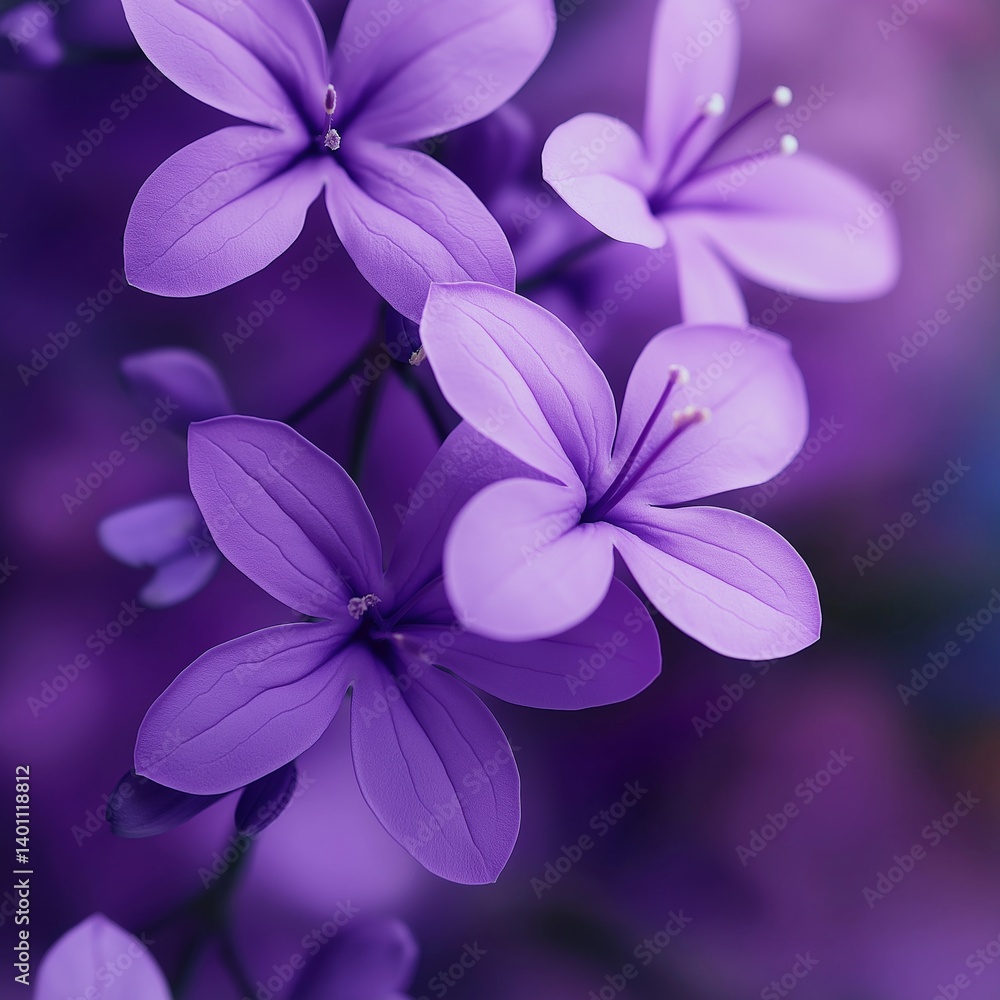 A close-up of exquisite purple flowers displaying delicate petals and natural beauty in soft focus.