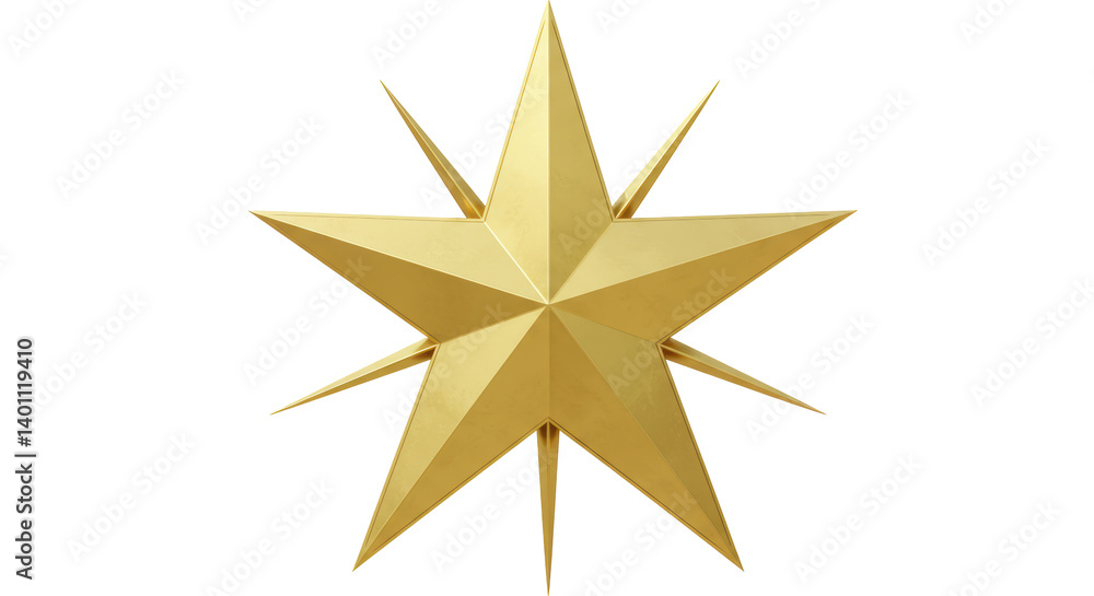 Isolated Golden Star Isolated Golden Star
